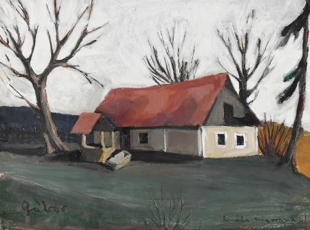 Zoltán Gábor_Zapuščen dom - skica_1977-1978_akril-lesonit_32x42cm